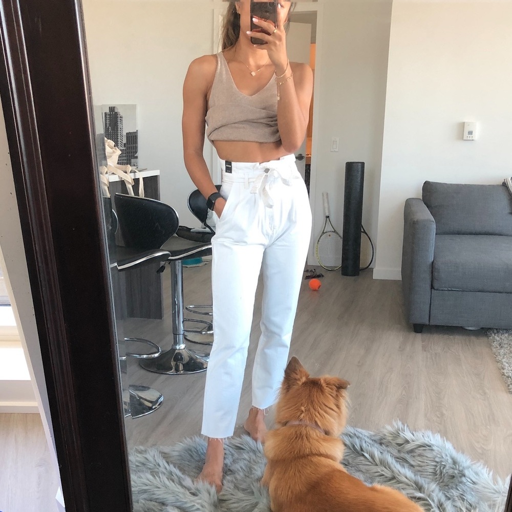 Abercrombie White Jeans 24/00 Tie/Parachute style